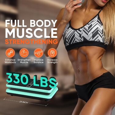 Вібраційна платформа для дому 2025: тренажер для схуднення та нарощування м'язів. Вібраційний тренажер для всього тіла, 99 рівнів інтенсивності, 58 см, до 150 кг