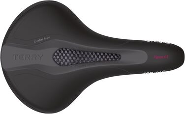 Жіночий велосипедний сідло Terry Figura GT Max з CrMo-основою, WeatherMax Dura Silk, чорний, ширина 12-15 см