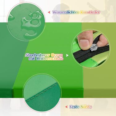 М'який килимок для гімнастики COSTWAY 180x120 см, складаний, PU, з ручкою для перенесення - для дому, дітей та дорослих, зелений
