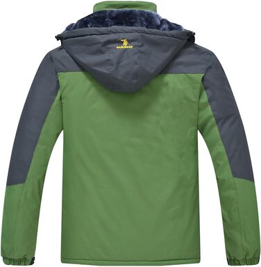 Куртка Ysento для чоловіків, зимова, софтшел, водонепроникна, тепла, з капюшоном, для активного відпочинку (зелена, розмір L)