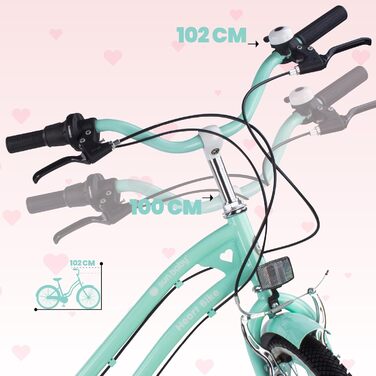 Дівчачий велосипед Sun Baby 20 дюймів, 6 швидкостей Shimano, для дітей 6-10 років, біло-золотий, Heart Bike