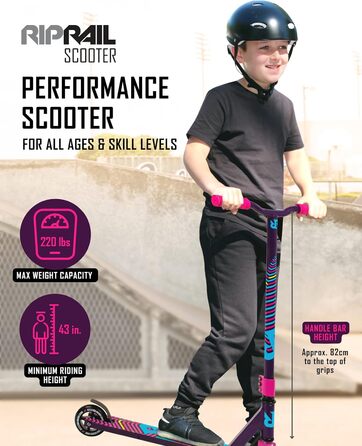 Дитячий трюковий самокат Riprail Matte Stunt Scooter для міста, від 6 років, фіолетовий