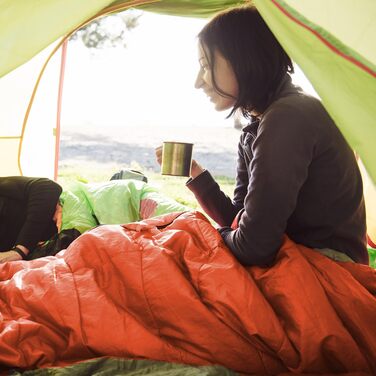 Спальний мішок Azark Premium, 350 г/м², легкий та водонепроникний, 4 сезони, для кемпінгу, піших прогулянок та відпочинку на природі, для дорослих та дітей, помаранчевий