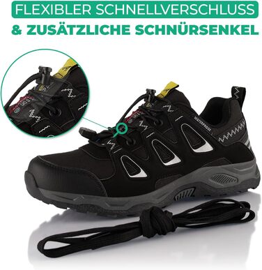 Водонепроникні трекінгові черевики для жінок та чоловіків, Trail Running, розмір 43 EU, чорний/сірий