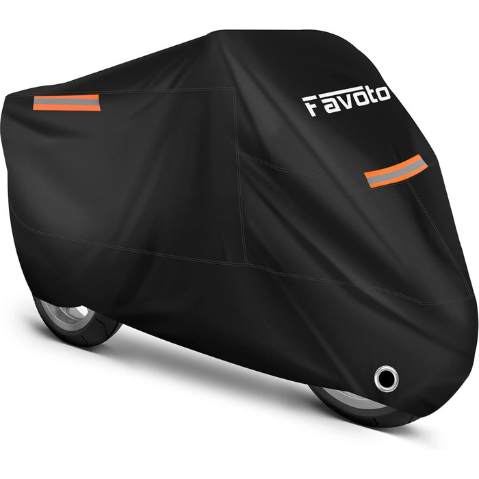 Водонепроникний чохол для мотоцикла Favoto 220x105x125cm (86.6 x 41 x 50 inch) - Захист від сонця, подряпин, спеки, з відбиваючими смугами