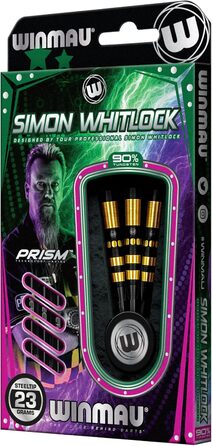 WINMAU Simon Whitlock Dynamic Special Edition 23 г професійні вольфрамові дартси з оперенням і стрижнями