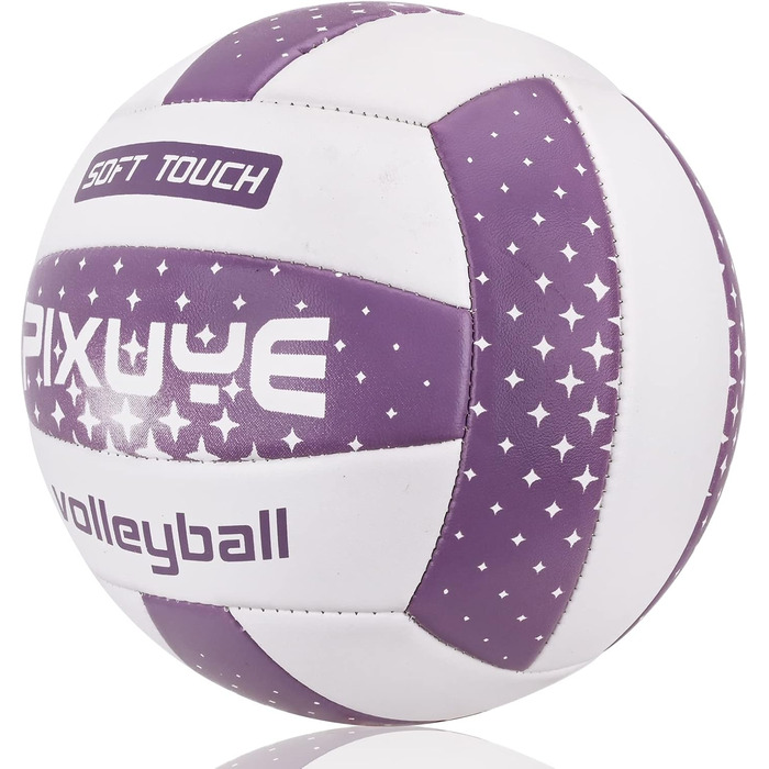 Волейбольні м'ячі PIXUYE, розмір 5, м'які для пляжу та гри, для дітей та дорослих, фіолетовий