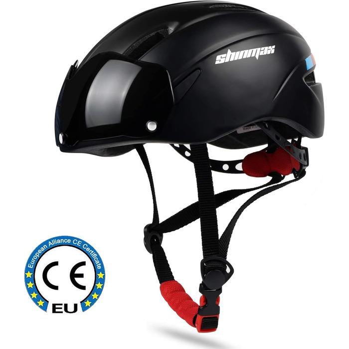 Велосипедний шолом Shinmax з візором і магнітними окулярами для чоловіків і жінок, регульований, для MTB, шосейний, безпечний