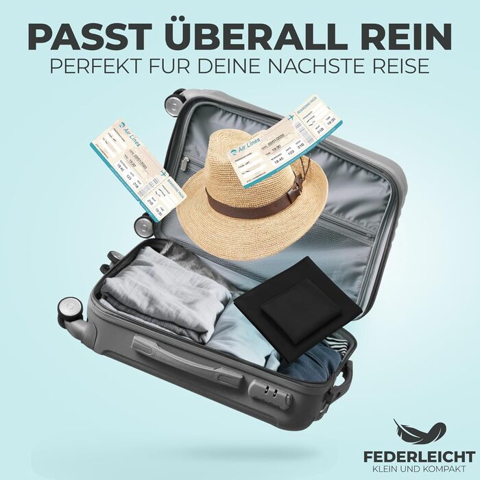 Рушник для фітнесу Zepphi: великий (120x50 см) + маленький (80x30 см) | Мікрофібра, кишеня на блискавці | Швидковисихаючий, для спортзалу та тренувань (Чорний)