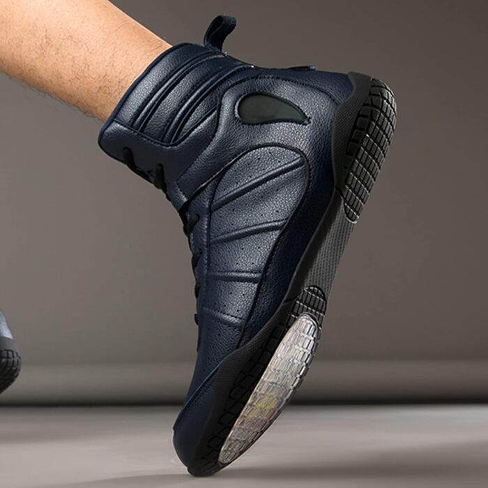 Жіночі боксерські черевики, хай-топ, боксерські тренувальні кросівки, для жінок, шкіряні, бокс, фітнес, білі (39 EU, Blue Blau)