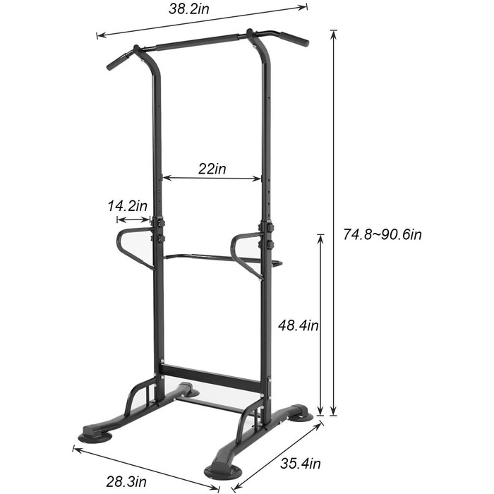 Силовий комплекс SogesGame Power Tower: регульований турнік, бруси та станція для вправ з антиковзаючою базою для тренувань вдома