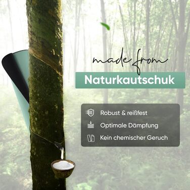 YOGALABS® Преміум йога-мат STUDIO 185x68x0,4 см, екстра великий, антиковзкий, з ременем, ECO PU та натуральний каучук, для гімнастики та пілатесу, екологічний, без шкідливих речовин, Agave