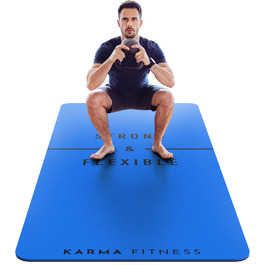 Тренувальний килимок для фітнесу – великий, широкий та товстий (183x80x10 мм) – TPE килимок, неслизький, для дому, HIIT, Pilates, гімнастики, сірий (з принтом)