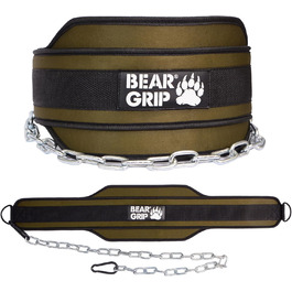 Пояс Bear Grip з обтяженням для підтягувань і віджимань на брусах, зелений, для силових тренувань та бодібілдингу