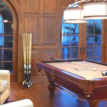 Тримач для більярду на 10 кийків, підлоговий, червоний (чорний)