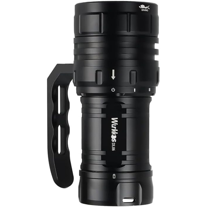 Ліхтар під водою Wurkkos DL06 з 6 LED XHP50.2, 15000 Люмен, акумулятор 3*5000mAh, USB-C зарядка, 6000K