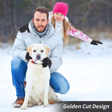 Дитячі рукавички EEFOW для зими: теплі флісові рукавички з сенсорним екраном для велосипеда, бігу та прогулянок (для хлопчиків та дівчаток 4-12 років, чорні та сині/червоні)