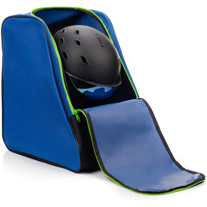 Сумка для лижних черевиків Meteor - рюкзак 42x42x30 см для черевиків, шолома та аксесуарів. Міцна, водовідштовхуюча, з поліестеру 600D, з ручками, для зберігання лижного спорядження (Blue, Ski boot backpack)