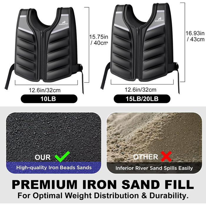 Вага для тренувань (важистість) 4.5/6.8/9.1 кг - жіноча/чоловіча, преміум якість, з світловідбиваючими смугами та кишенею на руку для силових тренувань, схуднення, тренувань вдома/в залі