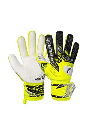 Воротарські рукавиці Reusch Attrakt Grip (жовто-срібно-чорні) для тренувань та ігор на штучному та натуральному газоні, розмір 7-11