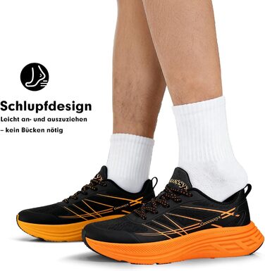 Чоловічі кросівки для бігу та ходьби Sportschuhe з широким носком, дихаючі, протиковзкі, помаранчеві, розмір 39-46 EU