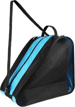 Сумка для роликових ковзанів для дітей, сумка для фігурного катання з регульованими ремінцями, сумка для ковзанів з ручками, сумка для хокею з блискавкою та відділеннями, блакитна