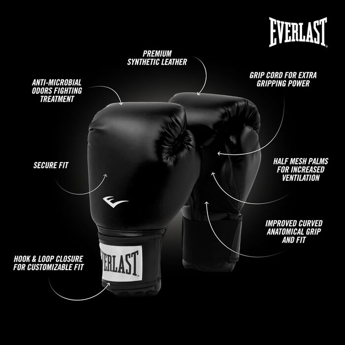 Боксерські рукавички Everlast Prostyle 2 (14oz) + Праці + Подушка для відпрацювання ударів - Комплект для боксу