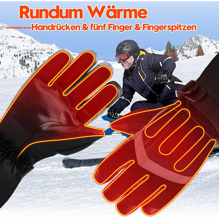 Обогріваючі рукавички SVPRO 5V 6000mAh - водонепроникні та вітронепроникні рукавички для катання на лижах, полювання, мотоциклів та піших прогулянок