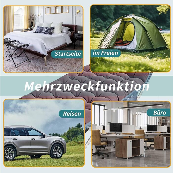 Кемпінгове ліжко з матрацом, розкладне, для відпочинку на природі та вдома (200 кг)