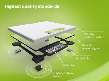Ваги підлогові Soehnle Style Sense Safe 100 з LCD-дисплеєм, нержавіюча сталь, анти-відбитки