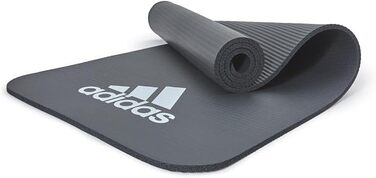 Килимок для фітнесу Adidas для дому - тренувальний килимок з антиковзаючим покриттям для гімнастики, вправ на підлозі та фітнес-залу - доступний у двох розмірах з товщиною 7 мм та 10 мм, сірий, 10 мм