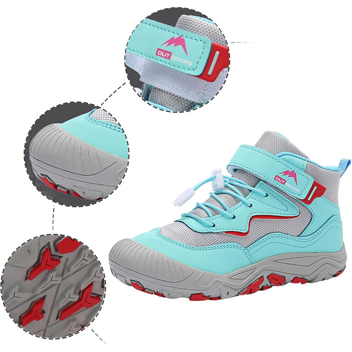 Дитячі трекінгові черевики Wanderschuhe: водонепроникні, зручні, для активного відпочинку (30 EU, небесно-блакитний)