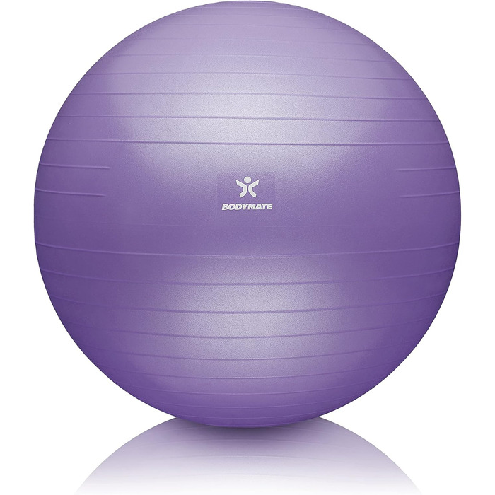 Фітбол BodyMate для фітнесу, йоги та офісу. 65 см. Включено: насос та E-book. Підходить для зросту 155-175 см. Колір: Французька лаванда