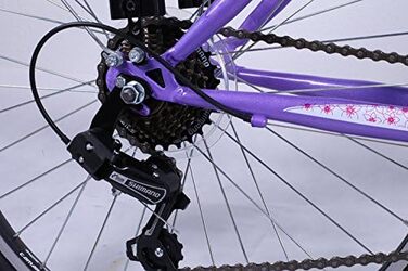 Дитячий велосипед Talson 24 дюйми, 21-швидкість Shimano, з підсвіткою, фіолетово-білий
