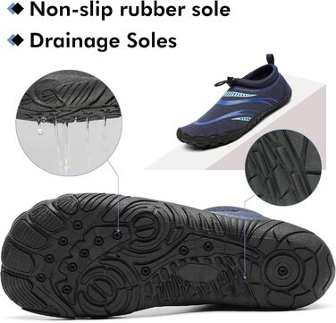 Чоловічі та жіночі аквашузи Mishansha для плавання та відпочинку на воді, чорно-морського кольору (37 EU)