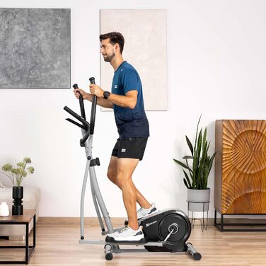 Орбітрек Hop-Sport HS-2050C з LCD-дисплеєм, вимірюванням пульсу, магнітною системою гальмування та транспортними роликами для дому