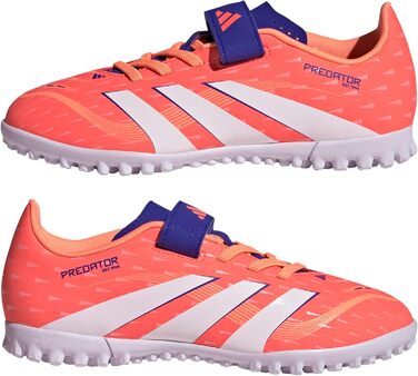 Дитячі футбольні бутси adidas Predator Club Turf для штучного поля, унісекс, розмір 21.5 см, колір: кораловий/білий/оранжевий