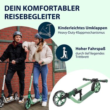 Самокат HUDORA BigWheel 205 Advanced алюмінієвий, складаний, регульований, до 100 кг, для дітей, підлітків і дорослих