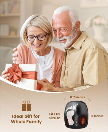 Електричний масажер для ніг Bob and Brad Lite з підігрівом, розминаючою та компресійною функцією, Shiatsu масажер для ніг, для зняття болю (до 45 розміру), з пультом керування