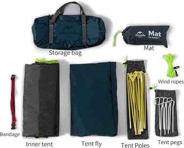 Намет Naturehike Ultraleicht 1-2 особи для кемпінгу, водонепроникний, вітрозахисний, купольний - Navy (1 особа)