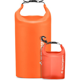 Набір водонепроникних сумок Spigen Dry Bag Set [Aqua Shield] 20L+21L для пляжу, плавання, кемпінгу, каякінгу та човнів (Sunset Orange)