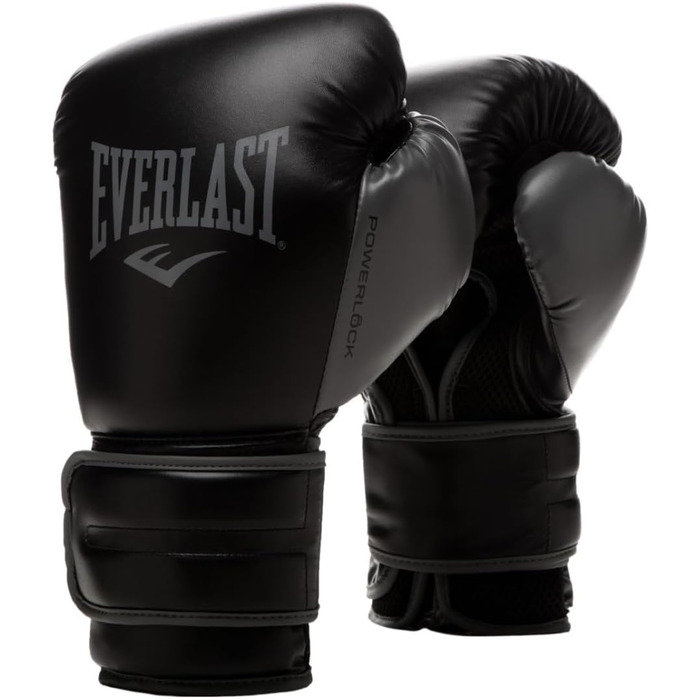 Боксерські рукавички Everlast Powerlock 2 для дорослих, унісекс, тренувальні, чорні, 14oz