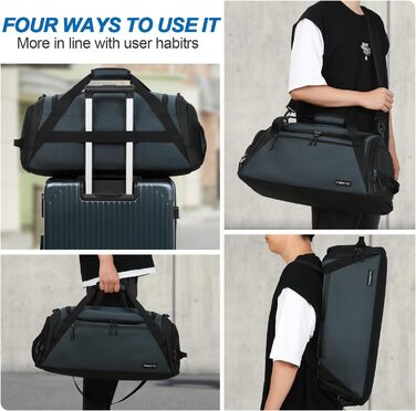 Спортивна сумка FIORETTO 35L з відділенням для взуття та мокрих речей, водонепроникна, для тренувань, спортзалу, подорожей, плавання, сауни, футболу (зелена)