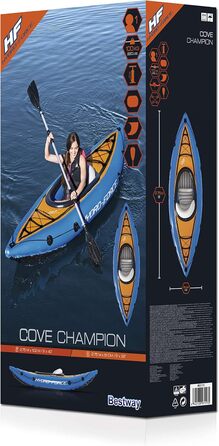 Надувний каяк Bestway Hydro-Force Cove Champion з веслом, 275 x 81 см