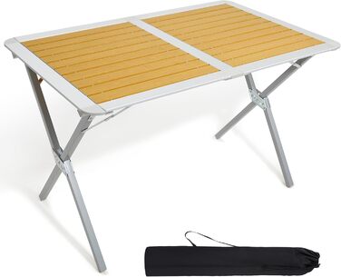 Складаний столик для кемпінгу Timber Ridge 110x70 см з алюмінію та сумкою - ідеальний для пікніків, відпочинку на природі та подорожей