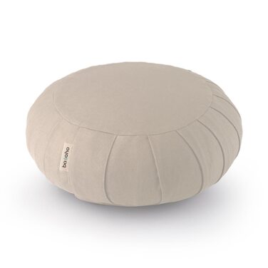 Подушка для медитації Basaho CLASSIC Zafu | З органічної бавовни, з наповнювачем з шкаралупи гречанки | Знімний, пральний чохол (натуральний)