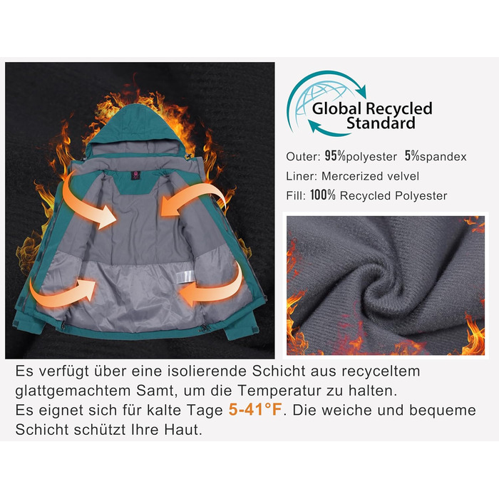 Водонепроникна куртка Little Donkey Andy для жінок. Легка, дихаюча куртка-вітрівка для активного відпочинку, туризму. Колір: бірюзовий меланж.