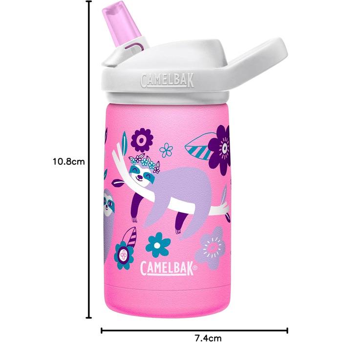 Дитяча вакуумна пляшка CAMELBAK Eddy+ 350 мл з нержавіючої сталі, дизайн Квіти та Лінивець