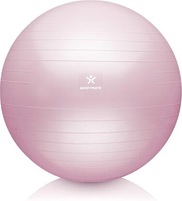 М'яч для фітнесу BODYMATE: фітбол для йоги, тренувань, офісного використання, рожевий, 65 см