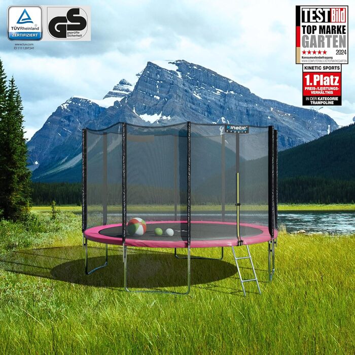 Трамплін KINETIC SPORTS Salto Plus Outdoor для дітей, Ø 183/244/305/366/400/430/490 см - Комплект, США, до 160 кг